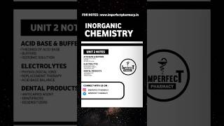 Inorganic Chemistry Unit 2 Notes  Bpharma 1st Semester  bpharma [upl. by Rovelli]