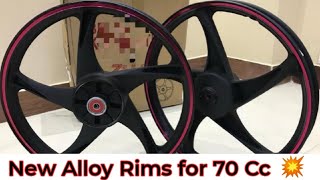 BLACK ALLOY RIMS FOR 70 CC  BIKE MATE PK [upl. by Gnat368]