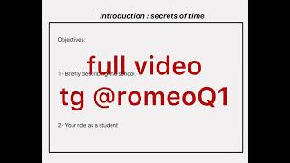 Chapter 1  Introduction  Part 1 Romeo 2024 Q1 mentorship Secrets of time [upl. by Ahsiat]