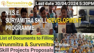 List of documents to Filling Varumitra amp Surymitra skilldevelopment projects target nsdc rfp [upl. by Astra]