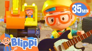 Toy Blippis Favorite Excavator and Construction Vehicle Songs  BEST OF BLIPPI TOY MUSIC VIDEOS [upl. by Nezah]