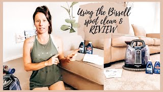 BISSELL SPOT CLEAN AUTO  USE AND REVIEW ON LOUNGE  SATISFYING CLEAN ✨ [upl. by Lowe]