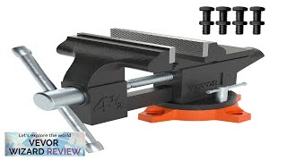 VEVOR 45quot Bench Vise w Anvil 240°Swivel Base Heavy Duty Multipurpose Vise Review [upl. by Ecnerol652]