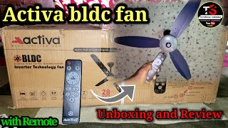 Unboxing BLDC fan  Activa Gracia bldc fan with remote1200mm balde size TechnicalSukamal [upl. by Nerraj136]