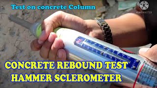 Concrete Rebound Test Hammer Sclerometer on Concrete Column [upl. by Koosis]