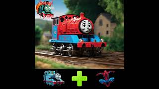 SPIDERMAN Scary Cursed Thomas Train EXE Whistle and Horn Spider Monster Train Eat [upl. by Charlot]