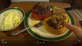 7 layer stuffed bell peppers amp Shurfine butter amp herb mashed potatoes expensive food alert [upl. by Madalyn933]