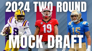 2 ROUND 2024 NFL Mock Draft WITH TRADES  2024 NFL Mock Draft [upl. by Irab]