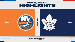 NHL Highlights  Islanders vs Maple Leafs  February 5 2024 [upl. by Emylee]