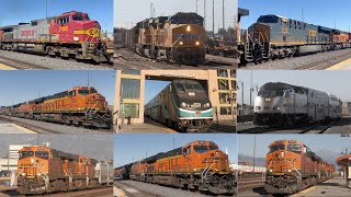 Railfanning San Bernardino Depot FT CSX NS Warbonnets and More 1072023 [upl. by Meggie196]