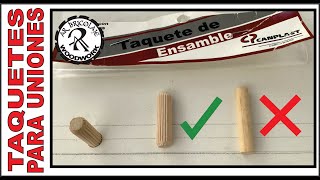 TAQUETES O TARUGOS PARA UNIONES EN MADERA MELAMINA O MDF  AR BRICOLAJE WOODWORK [upl. by Haidebez]