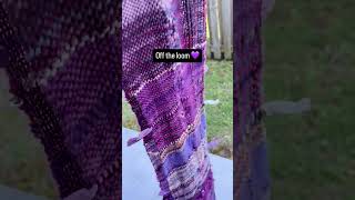 Yarn About Yarn Handwoven Purple Textured Scarf [upl. by Mllly]