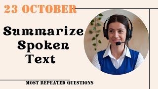 Summarize Spoken Text PTE Academic amp PTE Core  October 2024 Practice Predictions [upl. by Lynna]