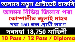 Assam New Private Job 2024  All Districts Of Assam Private Job  Private Job Assam  Assam Job News [upl. by Culosio]