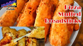 Homemade Pizza Stuffed Breadsticks Easy Recipe The More You Know Collab OBHF [upl. by Ylrahc200]