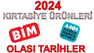 2024 KIRTASİYE ÜRÜNLERİ BİM VE A101 İÇİN OLASI TARİHLER [upl. by Kcuhc]