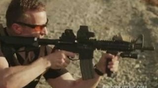 Gubernatorial candidate shoots massive machine gun in ad [upl. by Aniretake453]