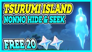 All Nonno Hiding Spot  Hide amp Seek Game in Tsurumi Island  Genshin Impact [upl. by Lynnea]