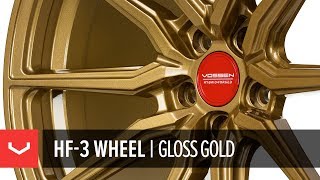 Vossen Hybrid Forged HF3 Wheel  Gloss Gold Custom Finish [upl. by Moclam]