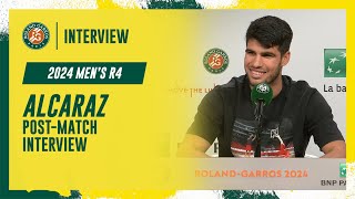 Alcaraz Round 4 postmatch interview  RolandGarros 2024 [upl. by Ileak]