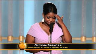 Octavia Spencer Wins Best Supporting Actress Motion Picture  Golden Globes 2012 [upl. by Lellih]