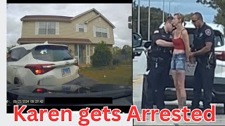 Karen rear ends driver and flees … she’s chased down and arrested [upl. by Willcox]