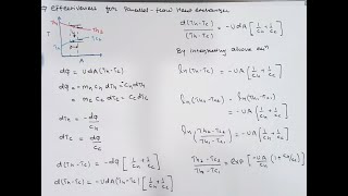 Derivation of Effectiveness for Parallel Flow Heat Exchanger  Heat Transfer  GTU  3151909 [upl. by Lombardy]