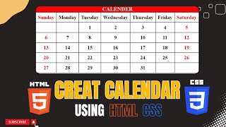 How to make calendar in html and css  Calendar app using html css learnwithcode102 htmlcss [upl. by Ahsenav316]