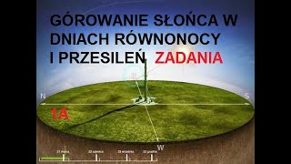 Wysokość górowania Słońca 1  ZADANIA 1A [upl. by Grannia]