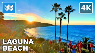 4K FIRST SUNRISE OF 2021  Laguna Beach California  New Year Scenic Walking Tour 🎧 [upl. by Eimak693]