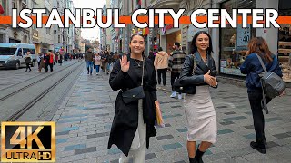 ISTANBUL CITY CENTER 4K WALKING TOUR ULTRA HD  TAKSIM SQUAREISTIKLAL STREET FOODS AND SHOPS [upl. by Isador]