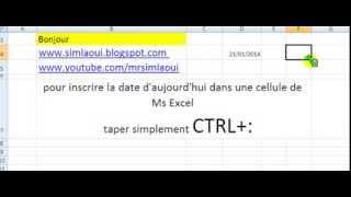 Microsoft excel comment inscrire la date daujourdhui à une cellule [upl. by Osgood]