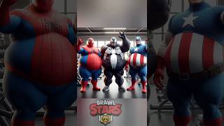 Gym🤣 Who is best Spiderman vs Venom vs Captain America shorts spidermanbrawlstars marvel [upl. by Nodnarg]