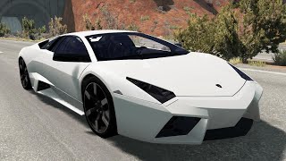 BeamNGdrive  Lamborghini Reventon 2008  Car Show Test Drive Crash  4K 60fps [upl. by Romelda449]