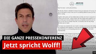 Mercedes zieht Berufung zurück Das sagt Toto Wolff  Pressekonferenz F1 2021 [upl. by Tavi699]