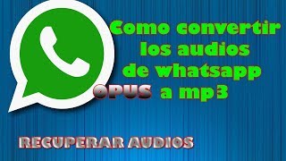 OPUS Convertir WHAT´S APP audio OPUS a MP3 letig99 [upl. by Naaman]