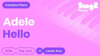 Adele  Hello Lower Key Karaoke Piano [upl. by Tadeas301]