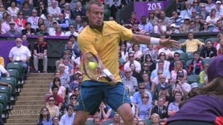 Lleyton Hewitt  Super Slow Motion Forehand Volley [upl. by Johnathon]