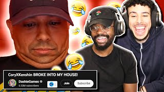 A CORY X DASHIE COLLAB SKIT 🤯🤣  CoryXKenshin BROKE INTO MY HOUSE  REACTION [upl. by Cathlene883]