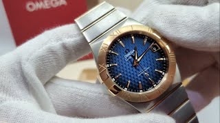 Omega Constellation 18kt Rose Gold amp Stainless Steel Blue Dial CoAxial Automatic 38mm [upl. by Shepp245]