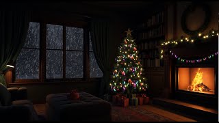 Cozy Christmas Night 🎄 with Crackling Fire and Snowfall for Ultimate Relaxation and Deep Sleep [upl. by Premer]