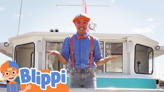 Blippi Boards a Boat  Blippi  Moonbug Kids  Learning Corner [upl. by Yesnel893]