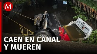 Auto cae a canal de Xochimilco y deja 3 mujeres sin vida denuncian malas condiciones de vialidad [upl. by Iolanthe232]