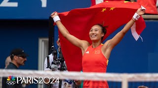 Zheng Qinwen gives China its first singles gold medal in a storied Paris Olympics run  NBC Sports [upl. by Rakel]