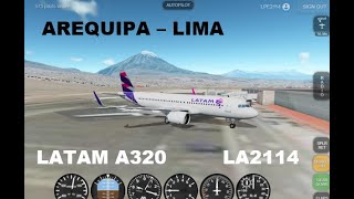 Geofs Arequipa  Lima AQP  LIM LA2114 LATAM A320 🛫 [upl. by Jet]