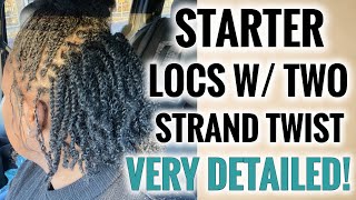 ✨TWO STRAND TWIST STARTER LOCS✨ VERY DETAILED TUTORIAL Starter Locs Two Strand Twist  Loc Journey [upl. by Steen218]