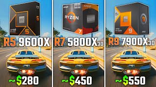 RYZEN 5 9600X vs RYZEN 7 5800X3D vs RYZEN 9 7900X3D  Test in 6 Games [upl. by Farrah]