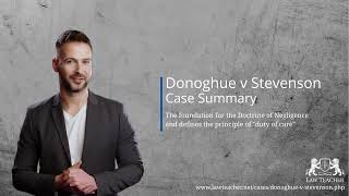 Donoghue v Stevenson Case Summary  LawTeachernet [upl. by Elatsyrc]