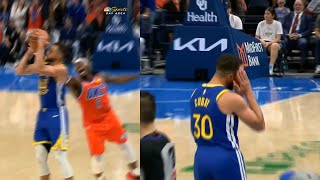 Stephen Curry says night night to the OKC crowd after dagger 3 vs Thunder [upl. by Einobe]