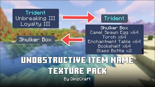 Unobstructive Item name Texture Pack  Official Showcase  Minecraft BedrockPocket [upl. by Tewell]